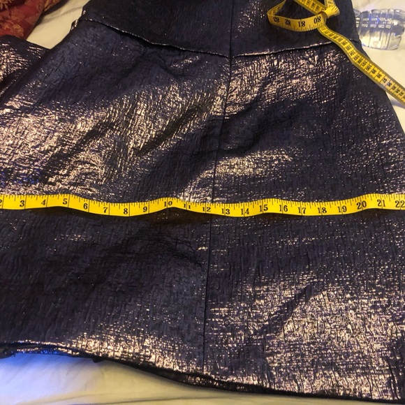 Mac Duggal Off Shoulder Metallic Amethyst Side Ruffle Cocktail Dress Size 14 - Picture 14 of 16